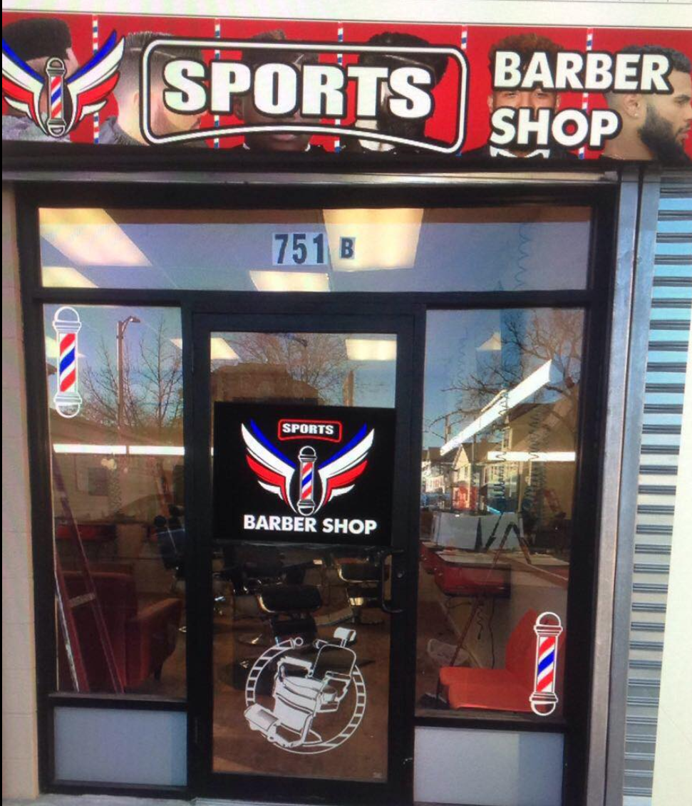 Sports Barber Shop storefront at 751 Broad St, Providence